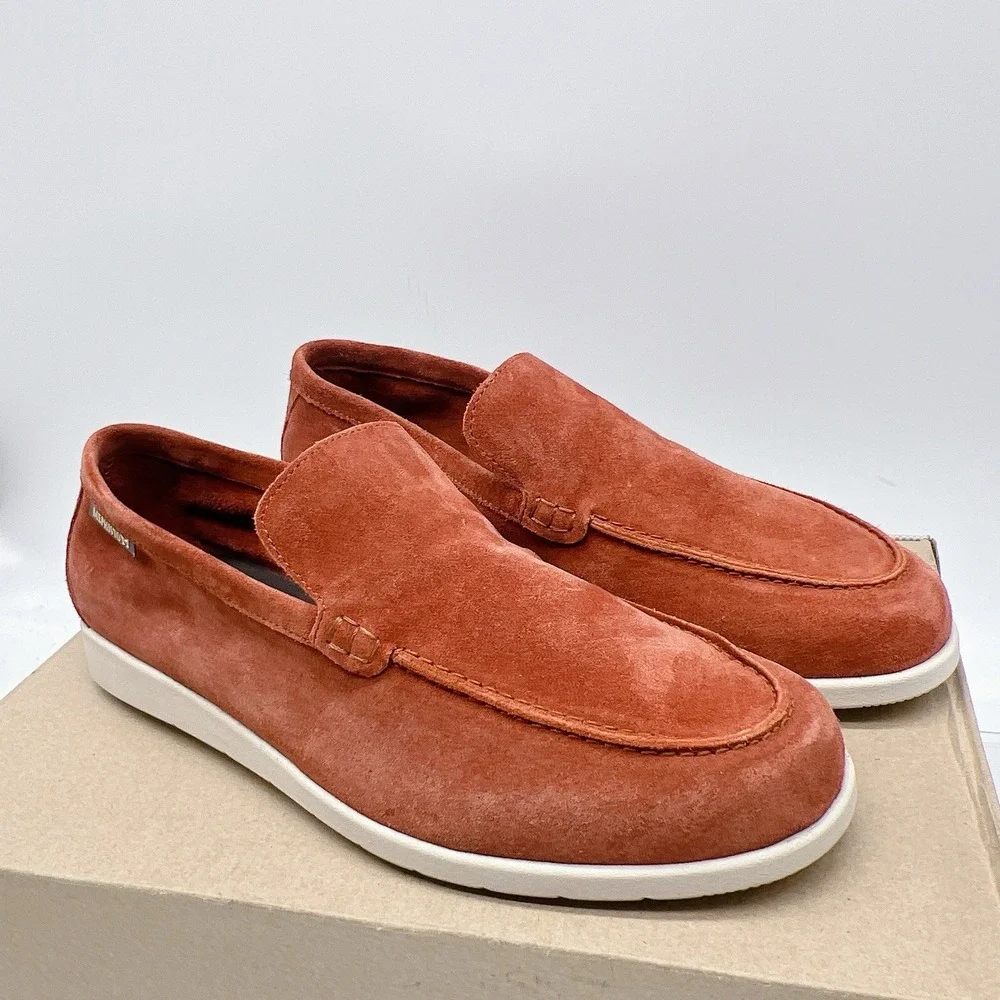 Mephisto Valner Men's Slip On Loafers Fashion Sneakers Rust Velours Red US 8.5